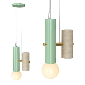Simple green chandelier children's room chandelier 3d model