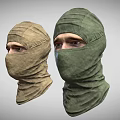 Two Khaki and Green Balaclavas With Full Head And Face Coverage