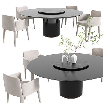 Modern Dining Table Chair Combination Dining Table Chair 3d model