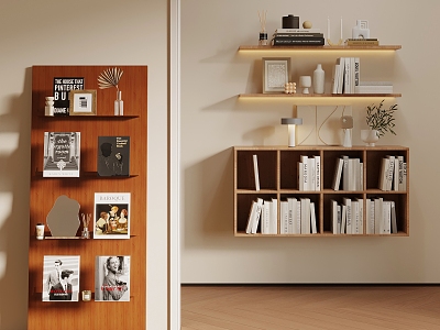 Bookshelf wall-mounted books model