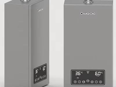Changhong Electric Water Heater With Silver Design Digital Display And Temperature Control 3d model
