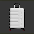 Stylish Modern White Travel Suitcase With Retractable Handle And Rolling Wheels
