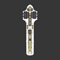 Intricate Large Ship Model With White Hull Gold Accents And Deck Details
