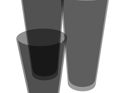 Transparent Glass Cups With Various Heights And Simple Modern Design For Daily Use 3d model