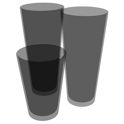 Transparent Glass Cups With Various Heights And Simple Modern Design For Daily Use 3d model
