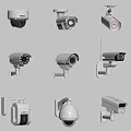Modern camera security monitoring equipment spherical monitoring probe 3d model