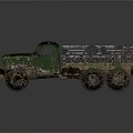 Vintage Green 6 Wheel Cargo Truck With Rusty Body
