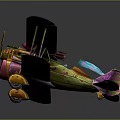 Colorful Retro Vintage Airplane Model For Space Exploration Themed Decor