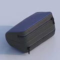 Navy Blue And Black Portable Travel Case With Double Zipper Design For Storage Use