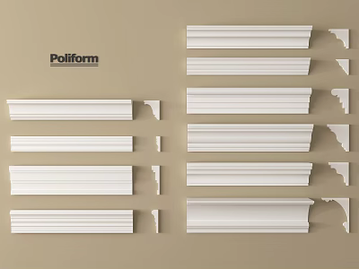 Poliform Plaster Cornices Various Styles And Designs For Interior Home Decoration 3d model
