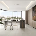 Modern Living Dining Room Interior With Comfortable Sofa Area Rug Floor Lamp Artwork And Plant