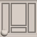 Modern Wainscoting Wall Design With Light Colored Panels And Vertical Stripes 3d model