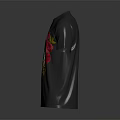 Black T-shirt Featuring Tiger Head Design With Roses And SYNDICATE Text