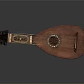 Traditional Wooden Lute Musical Instrument With Decorative Headstock Classic Design And Metal Strings