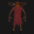Mystical Game Movie Character With Scarecrow Look Glowing Green Eyes And Horned Headdress
