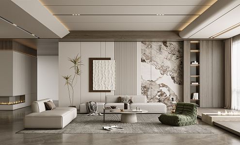 modern living room 3d model