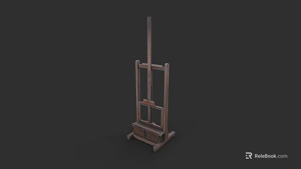 Wooden Home Office Desk With Stand Structure And Storage Drawer Design 3d model 