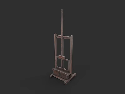 Wooden Home Office Desk With Stand Structure And Storage Drawer Design 3d model