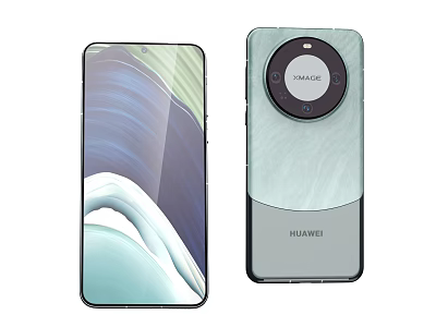 Huawei Smartphone Front Screen With Gradient Display And Rear Camera Module Design 3d model