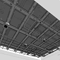 Modern Industrial Ceiling Design With Metal Grid Framework And Pipe Layout 3d model