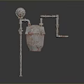 Rustic Vintage Metal Household Container Featuring Pipes And Valves Design