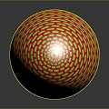 Colorful Woven Texture Egg with Red and Green Patterns on Gray Background