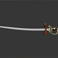 Elegant Vintage Decorative Sword With Wooden Handle And Polished Metal Blade