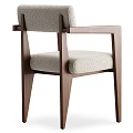 Modern Minimalist Dining Chair With Wooden Frame And Upholstered Seat Backrest