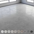 Glossy Gray Cement Self-leveling Indoor Floor With Smooth Surface And White Wall Edges