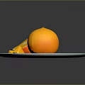 Fresh Oranges Whole Sliced And Segments On Decorative Blue White Pattern Plate