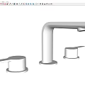 Modern Stainless Steel Faucet With Double Handles And Polished Finish For Bathroom
