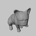 French Bulldog 3D Model Sitting Pose Light Brown Game Movie Character