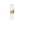 Modern Cylindrical Wall Lamp With Transparent Shade And Metal Ring Design