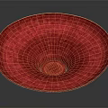 Red Bowl A Functional Household Item With Glossy Surface And Modern Design