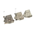 Beige Canvas Kids Tipi Play Tent With Cross Pattern Pillows Wooden Toys And Black Balloons