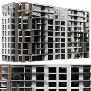 Residential building number 3d model