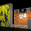Adidas Store Interior Display With Sports Apparel Shoes And Brand Logo