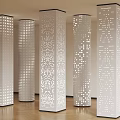 Modern Punched Pillar Hollow Pillar Hollow Square Pillar Gradient Perforated Pillar Luminous Decorative Pillar Gradient Hole Pillar 3d model