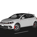 White Volkswagen Golf GTI 5 Door Hatchback With Sporty Design On Mountain Road
