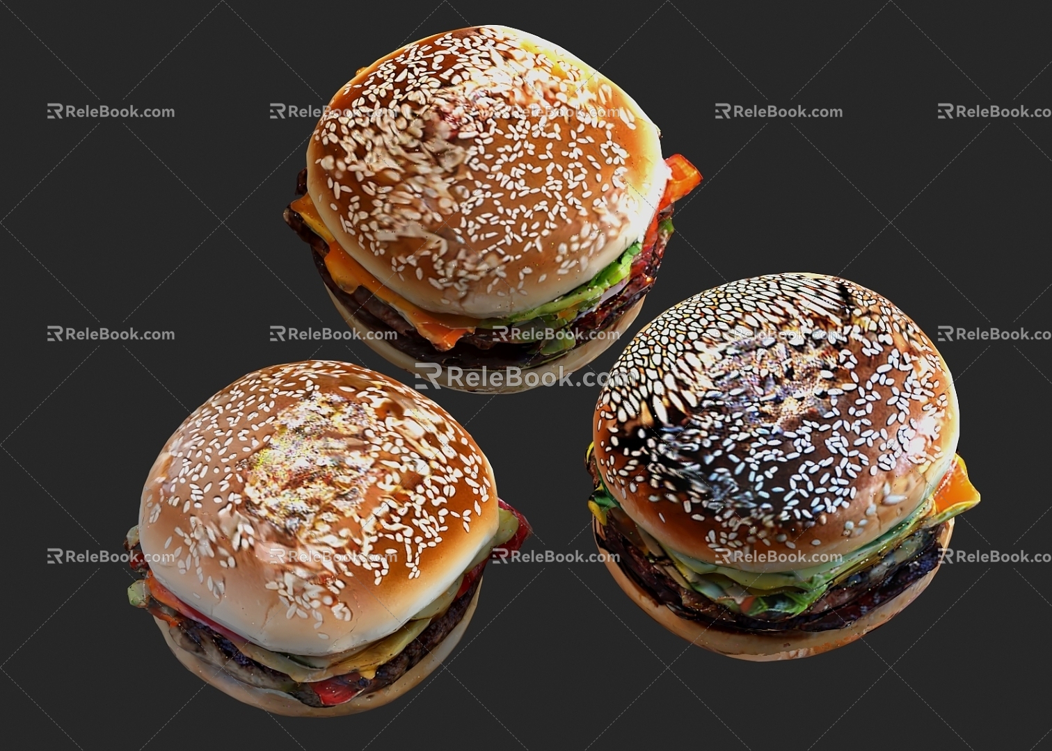 Hamburger Big Mac Hamburger KFC Hamburger McDonald's Hamburger Big Mac Hamburger KFC 3d model