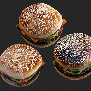 Hamburger Big Mac Hamburger KFC Hamburger McDonald's Hamburger Big Mac Hamburger KFC 3d model