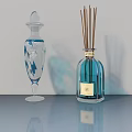 Elegant Blue Glass Vase With Decorative Lid And Reed Diffuser Bottle For Home Decor