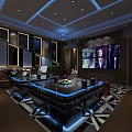 Modern KTV Interior With Luxurious Design Sofa Coffee Table Large Screen And Lighting 3d model