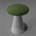 Beige Upholstered Stool With Black Conical Base Modern Home Decor Design