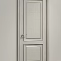 Simple Modern Light Colored Two Panel Hinged Door With Silver Handle 3d model