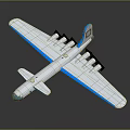 Gray Model Airplane With Blue Wing Accents And Streamlined Body Design