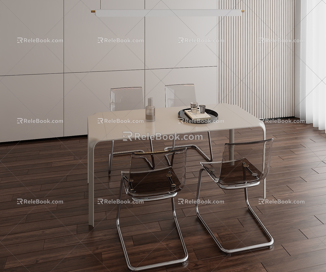 Dining table and chair 3d model