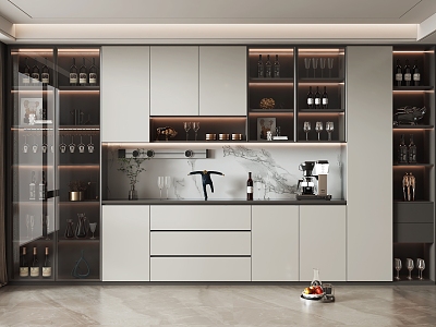 Modern Wine Cabinet 3d model