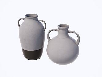 Modern pottery jar furnishings 3d model