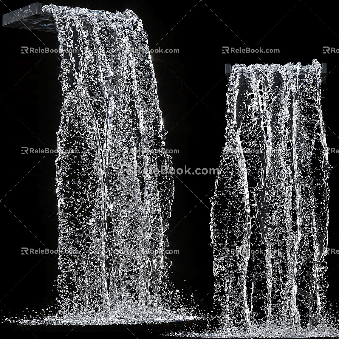 Modern Waterfall Flowing Water Falls 3d model